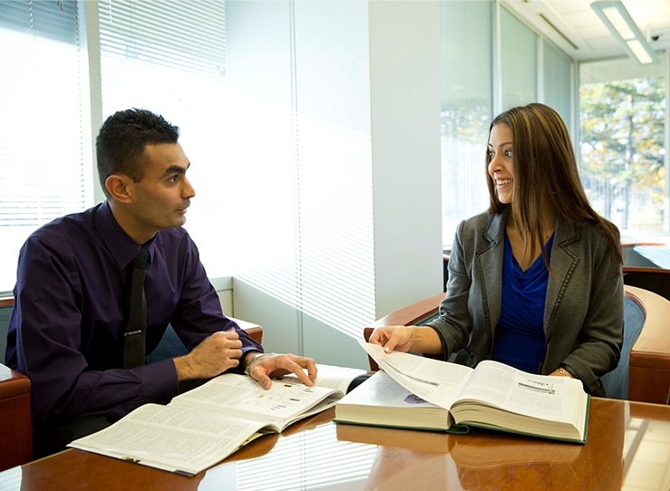 Graduate Students studying for exams at LECOM in Erie PA