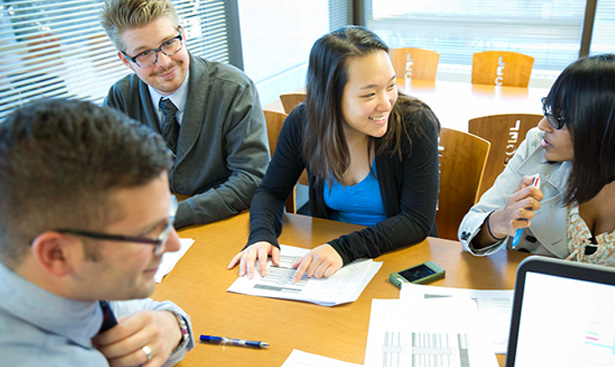 LECOM students discussing project