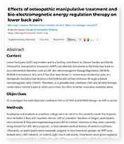 Effects of osteopathic manipulative treatment landing page