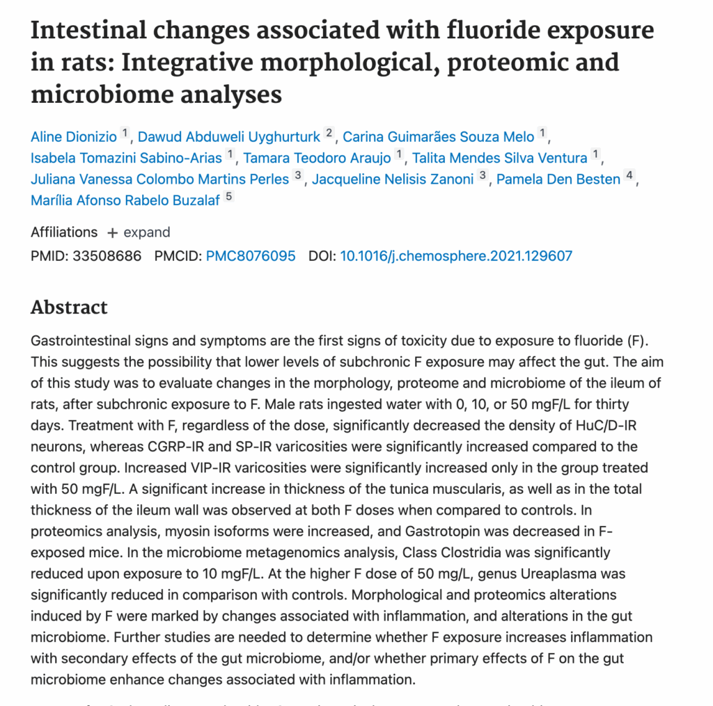 Intestinal changes associated with fluoride exposure in rats: Integrative morphological, proteomic and microbiome analyses